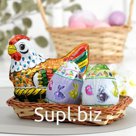 Фигурка шоколадная «Курица и яйца», в корзинке, 150 г