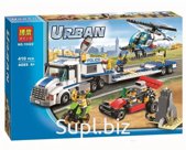 Конструктор BELA 10422 Полиция Перевозчик вертолёта 410 дет. 41Х6х28 см