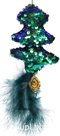 Christmas tree decoration "Peacock Magic" hanging, 10x2.5x25cm, dark turquoise