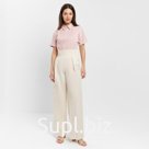 Брюки женские хлопковые MINAKU: Enjoy, молочные, размер 48