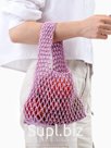 Сумка-авоська плетёная, клетка 1.5 см, лиловая