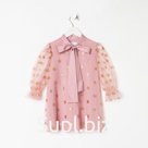 Платье детское нарядное KAFTAN горошек, рост 110-116, розовый