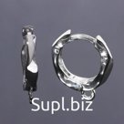 Швензы родированные "Атмосфера", цвет серебро