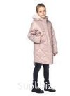 ПД1150 пальто зимнее для девочки с искусственным мехом Цвет бежево-розовый