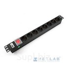 Gembird MAX19-EH8-0 Блок 8 евророзеток с защитой для 19&quot;. C14. MAX-19. 16A. 1U.