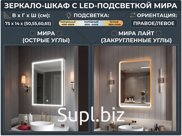 Шкафы в ванную комнату- серийное (с зеркалом, с подсветкой, встроенные, навесные)