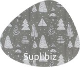 Placemat 40x33cm Christmas trees on gray