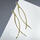 Серьги висячие "Рыбка", цвет золото