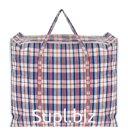 Shopping bag 440x390x100mm with zipper, checkered