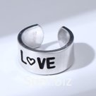 Кольцо с надписью LOVE, цвет серебро, безразмерное