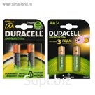 Аккумулятор Duracell, Ni-Mh, AA, HR6-2BL, 1.2В, 1300 мАч, блистер, 2 шт.