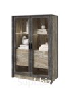 Шкаф со стеклом Амели, 1066х490х1550, Дуб юкон/Графит