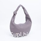 Сумка-хобо, отдел на молнии, цвет серый