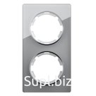 Рамка OneKeyElectro La Garda на 2 поста вертикальная, серая Grigio cristallo