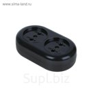 Розетка TDM "Ретро", 16 А, IP20, двухместная, открытая, черная