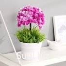 Искусственный цветок в горшке «Пеларгония», 11×23 см, МИКС