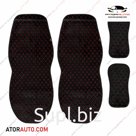 Универсальные накидки Alcantra Luxe на два передних сиденья. Ромб. Алькантара. Цвет: Черный/Красный