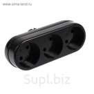 Разветвитель Toker 3L, 6 А, трехместный, без з/к, черный