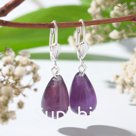 Серьги посеребрение капля "Аметист"