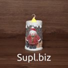 Керамическая фигурка Свечка со снеговиком 10,5х9х17,6 см