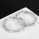 Серьги-кольца "Стардаст" многогранник, цвет серебро, d=5