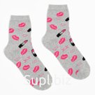 Носки женские MINAKU «Помады», цвет серый, размер 36-37 (23 см)