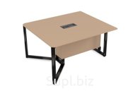 Стол-квадрат бенч начальный модуль, цвет мокко + черный-глянец