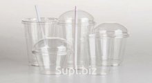 Крышка плоская ПЭТ с отверстием для трубочки