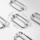 Пряжка регулирующая, внутренняя ширина - 32 мм, толщина - 5 мм, 5 шт, цвет серебряный
