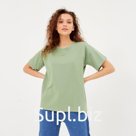 Футболка женская однотонная MINAKU REGULAR FIT: цвет оливковый, р-р 46