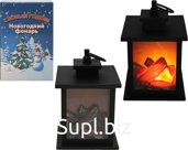 Table lantern Fireplace Size 12x12x17cm Number of lamps: 3 Lamp color: yellow