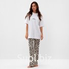 Пижама женская (футболка, брюки) KAFTAN Style, размер 52-54