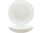 Тарелка глубокая d20см, обводка золото, фарфоровая