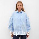 Рубашка женская MINAKU: Casual Collection, размер 52, голубой