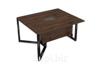 Стол-квадрат бенч начальный модуль, цвет брауни + черный-глянец