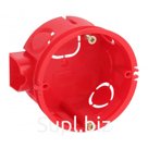 Коробка установочная ЭРА KUTS-68-42-s-red красная 68х42 мм, усиленная для твердых стен саморезы стыковочные узлы IP20