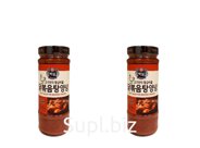 Острый соус для тушеной курицы -Пэксуль) т.м. CJ, Корея, 490 г. -ст/б)
Сделано в Корее.
Состав: красный молотый перец, перцовая паста, соевый соус, высокофрукт…