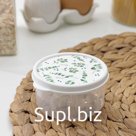 Контейнер пищевой Доляна «Эвкалипт», 150 мл, круглый, прозрачный, крышка белая