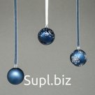 Набор новогодних шаров с рисунком "Снежинки", синий/серебро, 12 шт., D- 6 см., пластик