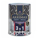 Грунт-эмаль 3в1 быстросохнущая матовая Akrimax-Рremium серая 0,8 кг
