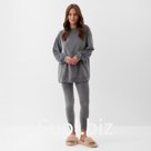 Костюм женский (свитшот, легинсы) KAFTAN Plushy, размер 52-54, серый