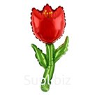 Воздушные шары фольгированные 18" «Тюльпан на палочке», цвет красный