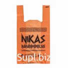 Пакет майка полиэтиленовый 30 + 16 х 55 см, 20 мкм, оранжевый "Niks"