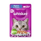 Влажный корм Whiskas для кошек, желе форель/лосось, 75г