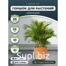 Большое круглое кашпо для цветов с дренажным вкладышем цвета терракота 41x33,3 GreenShip