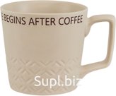 Life Begins with Coffee Mug 460ml Color: White Material: Porcelain