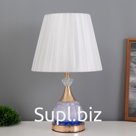 Лампа настольная «Ева» 1×40 Вт Е27 1×4 Вт LED золото/синий 25×25×42 см