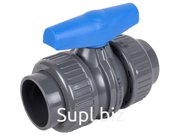 Кран шаровой муфтовое окончание под клей НПВХ (PVC-U) d50 DN40 PN16