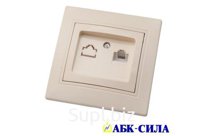 Розетка телефонная "ПАНДОРА" слоновая кость