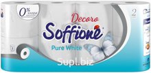 Туалетная бумага Soffione Decoro Pure White 8 рулонов 2 слоя